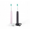 2x Philips Sonicare 3100 sonická zubná kefka C1 čierna a ružová HX3675/15
