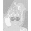 ZUTY Bodkovanie - MODRÝ BUDDHA S DUHOVÝMI OKULIARMI Rámovanie: vypnuté plátno na rám, Rozmer: 40x50 cm