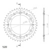 SUPERSPROX Rozeta SUPERSPROX STEALTH RST-210:40-BLK čierna 40T, 520