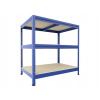 Regál do dielne Biedrax 60 x 75 x 120 cm, modrý, 3 police OSB 10 mm, nosnosť 200 kg na policu