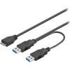 PremiumCord ku3y01 USB 3.0 Y kabel A/M + A/M -- Micro B/M