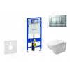 Geberit Duofix Modul na závesné WC s tlačidlom Sigma30, matný chróm/chróm + Duravit D-Code - WC a doska, Rimless, SoftClose 111.300.00.5 NH7