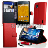 Kožený obal LG Google Nexus 4 – Wallet – červená