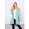 Dlhý kardigán s kapucňou LOVE MI9113 tmavá mäta