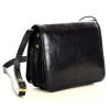 MARCO MAZZINI Klasická kožená crossbody kabelka | čierna L178a