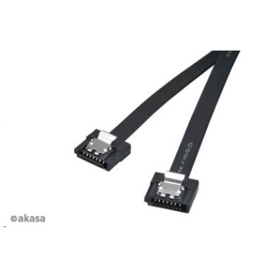 AKASA kabel Super slim SATA3 datový kabel k HDD,SSD a optickým mechanikám, černý, 30cm AK-CBSA05-30BK