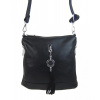Malá crossbody dámská kabelka s přívěskem 1994-BB černá