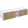 Sapho LOREA skrinka s dvojumývadlom 161x46x51,5cm (70+20+70cm), dub alabama/biela matná LE070-2231-08