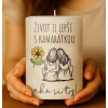 Dekoračná palmová sviečka - Život je lepší s kamarátkou ako si ty! Valec 20 cm / 7 cm 800g