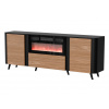 Cama Komoda Volare 200 x 39 x 75 cm černá/ořech + krb
