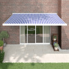 VidaXL Rolovacia markíza, modro-biela, 4x3 m,