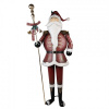 Clayre & Eef Veľká červená kovová socha Santa Claus s palicou - 82*36*205 cm - Clayre & Eef