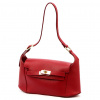 Luka 24-044 červená dámska kožená kabelka 30 x 15 x 9 cm