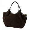Dámska hnedá semišová kožená kabelka Luka 26-031 43 x 27 x 15 cm