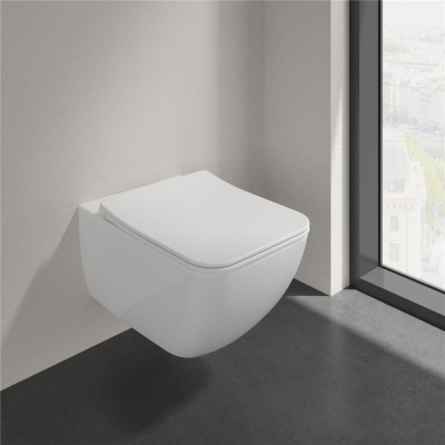 VILLEROY & BOCH Venticello Combi-Pack, závesné WC s DirectFlush + WC sedátko s poklopom SlimSeat Line, s QuickRelease a Softclosing, biela alpská, 4611RL01