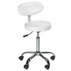 LuxuryForm DESIGN Kozmetická stolička BERN na striebornej základni s kolieskami - biela