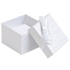B-TOP Papierová darčeková krabička na šperky so skladanou mašľou 5 x 5 cm - biela