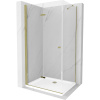 Mexen Lima sprchovací kút 90x70cm, 6mm sklo, zlatý profil - číre sklo + Slim sprchová vanička - 856-090-070-50-00-4010