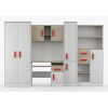 Nábytek PEGAS s.r.o. Dětský pokoj MACIUS, Bílá Mat/Dub Sonoma/Červená