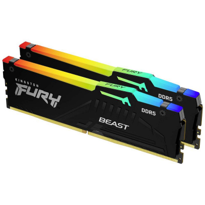 Kingston FURY Beast RGB Sada RAM pre PC DDR5 64 GB 2 x 32 GB Bez ECC 5200 MHz 288-pinový DIMM CL40 KF552C40BBAK2-64; KF552C40BBAK2-64 - Kingston KF552C40BBAK2-64