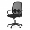Autronic Židle kancelářská, černý MESH a černá látka, plastový kříž, houpací mechanismus. KA-S424 BK