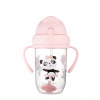 Canpol Babies nevylievací hrnček so slamkou a závažím Exotic Panda ružový 270 ml