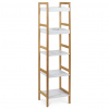 Autronic Regál, 5 políc, masív bambus, prírodný odtieň, MDF, biely matný lak, nosnosť 15 kg DR-013-5