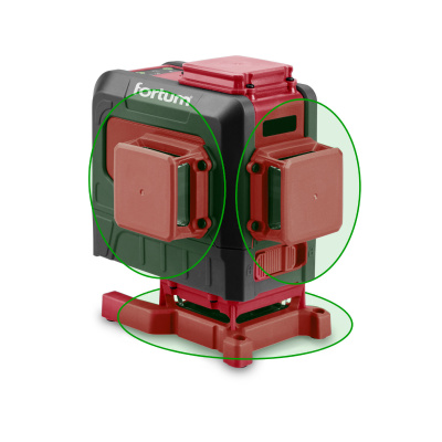 Fortum Vodováha laserová krížová samonivelačná, 3D (3x360°), zelený lúč, Li-ion akumulátor, USB nabíjanie, 4780216
