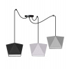 Light Home Závesné svietidlo Diamond Spider, 3x textilné tienidlo (mix 10 farieb), (výber z 2 farieb konštrukcie)
