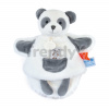 Plyšová panda na bábkové divadlo Panda Hand Puppet Unicef Collection Doudou et Compagnie v darčekovom balení biela 25 cm od 0 mes DC3990