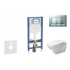 Geberit Duofix Set predstenovej inštalácie, klozetu D-Code a dosky softclose, tlačidlo Sigma30, matný chróm/chróm SANI11CP2106