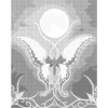 ZUTY Bodkovanie - MOTÝĽ S ORNAMENTOM MESIACA Rámovanie: bez rámu a bez vypnutia plátna, Rozmer: 40x50 cm