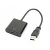 GEMBIRD Redukce USB 3.0 - HDMI, M/F, 15cm, černý