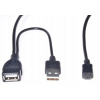 PremiumCord KUR-21 micro USB 2.0, USB A F + USB A M - Micro USB M, OTG, 1m