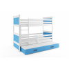 BMS Group Poschodová posteľ s prístelkou RICO 3 190x90 Biela - Modrá