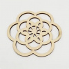 Drevený ornament 10 cm - Mandala - Kvetina