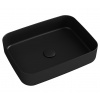 Isvea INFINITY RECTANGLE keramické umývadlo na dosku, 50x36cm, čierna 10NF65050-2N