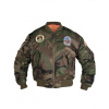 Mil-Tec detská bunda bomber, woodland - XL