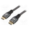 Cable HDMI 2.1 HDMI plug,both sides textile 2m black Core Cu