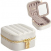 Malá cestovná šperkovnica so zrkadlom a priehradkami, biela