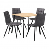 IDEA nábytok Jedálenský stôl 80x80 BERGEN dub + 4 stoličky BERGEN sivé mikrovlákno
