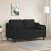 2místná pohovka s polštáři černá 120 cm textil Černý 3200841