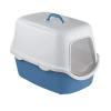 STEFANPLAST CATHY krytá mačacia toaleta modrá s bielou 56x40x40cm (STEFANPLAST CATHY krytá mačacia toaleta modrá s bielou 56x40x40cm)