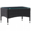 Záhradný stôl, stolík - Čierny konferenčný stolík 60x40x36cm Rattan PE (Čierny konferenčný stolík 60x40x36cm Rattan PE)