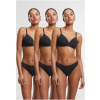 Ladies Bonded Tanga 3- Pack - black+black+black XS