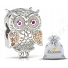 STRIEBORNÝ Charms GULIČKA NA NÁRAMOK SOVA 925 BEADS