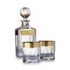Bohemia Crystal ručne brúsený whisky set Romantic (1 karafa +2 poháre na whisky)