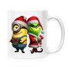 Hrnček malý biely s potlačou Vánoční Mimon a Grinch hrnek Bílá Základní