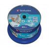 CD-R disk, potlačiteľný, matný, no-ID, AZO, 700MB, 52x, 50 ks, cake box, VERBATIM