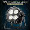 Vodeodolný LED PAR reflektor, 4x 50W COB, biela + teplá biela 2in1, IP67, DMX